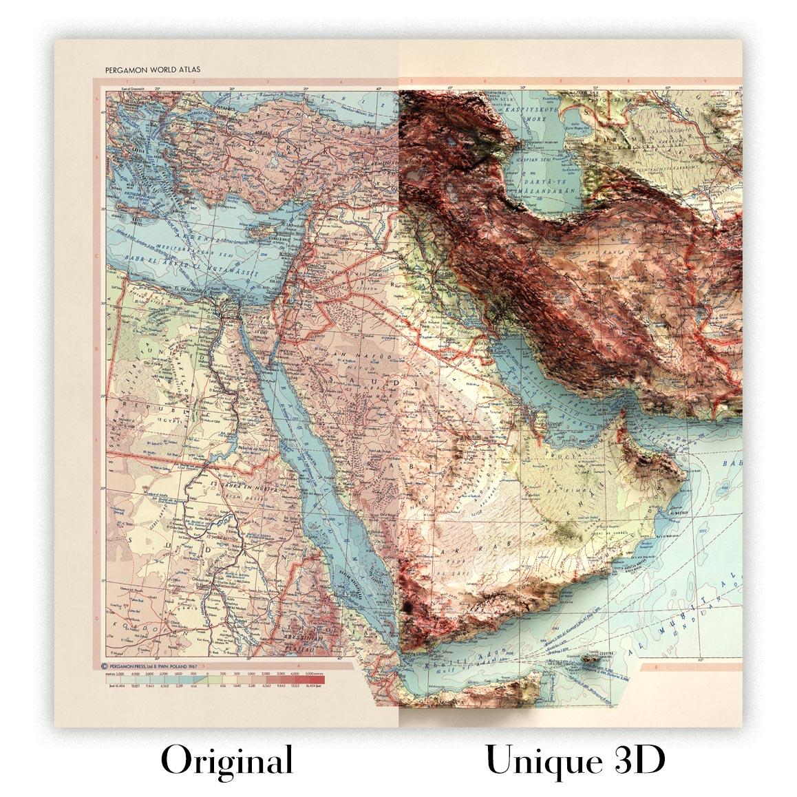 Image showing the difference between an Original map and a map that has undergone the Unique 3D transformation